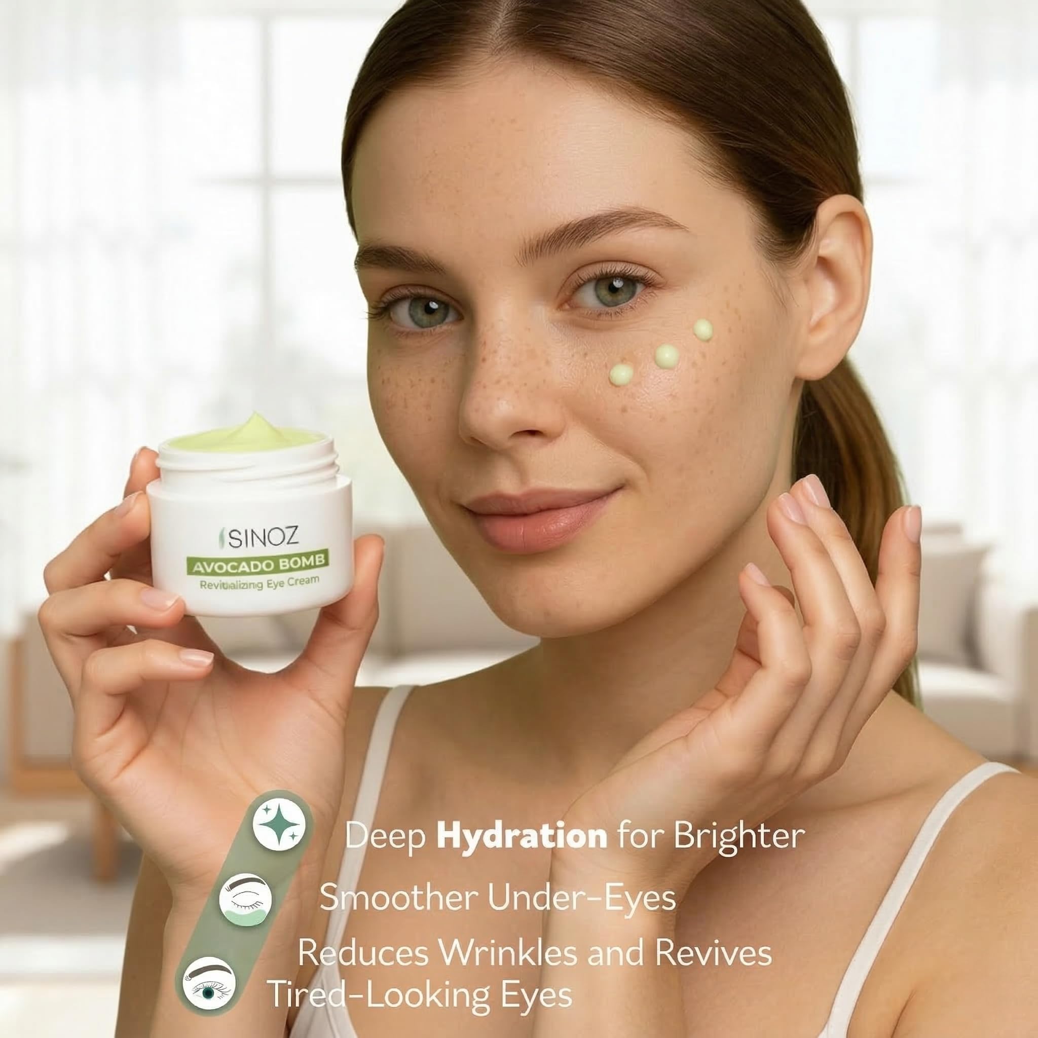 Amazon.com: sinoz Hydrating Eye Cream with Avocado Oil, Caffeine